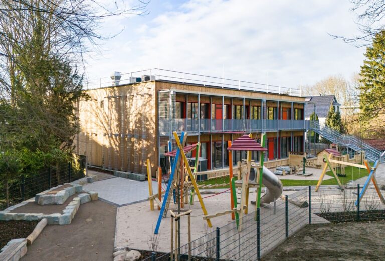 Rückseite der Tageseinrichtung für Kinder in Dortmund-Kley.