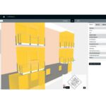 3D-Visualisierung von Gebäudeplanung mit BIM-Software, inklusive Details und Grundrissansicht.