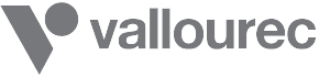 Vallourec-Logo in Grau, repräsentiert führende Hersteller von Premiumrohren für die Industrie und Energiesektor.