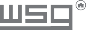 Logo der WSG mit stilisierter Hausikone, graue Schrift auf transparentem Hintergrund.