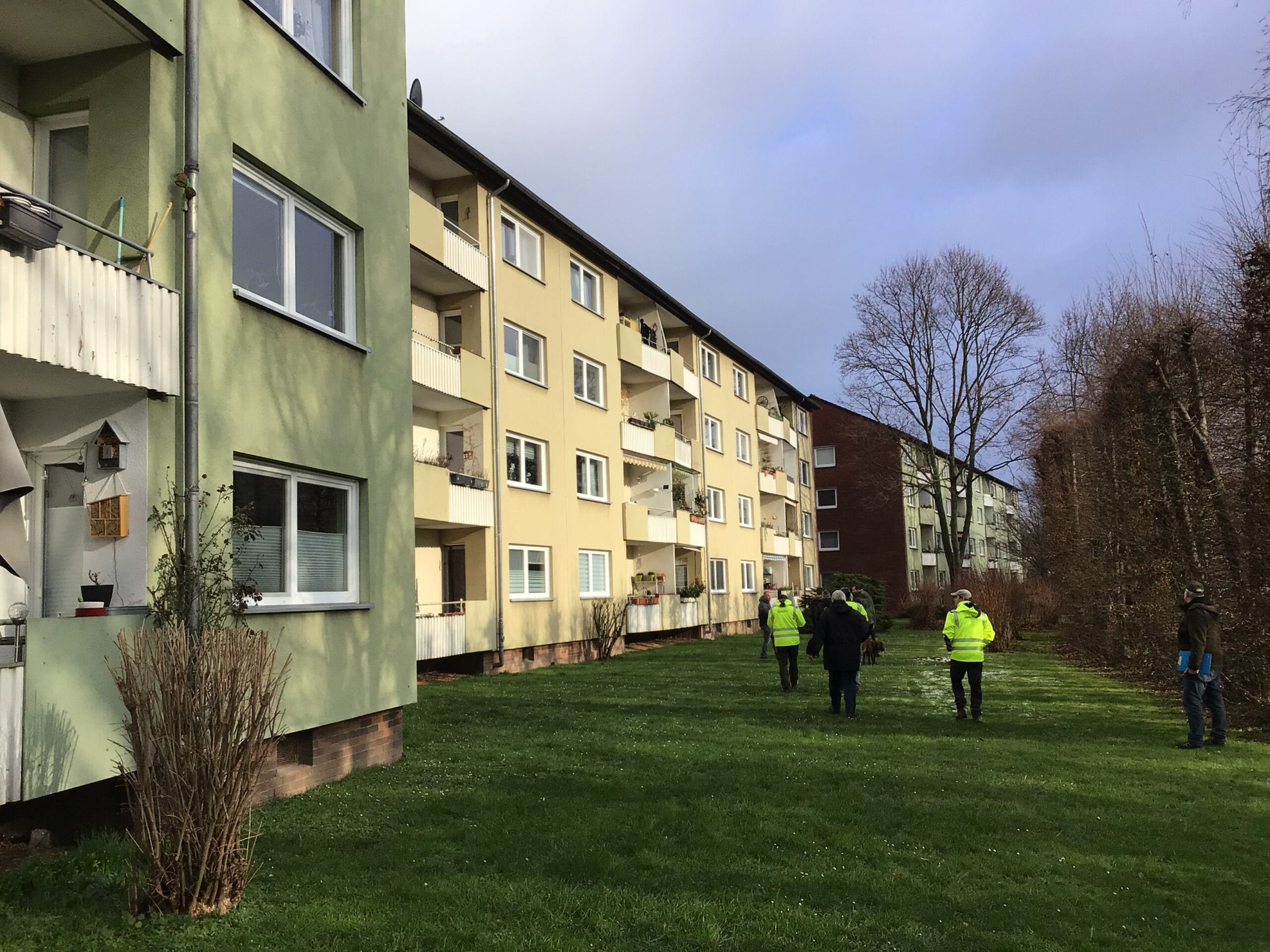 Innenseite der Wohngebäude in der Wohnsiedlung Köln-Holweide.